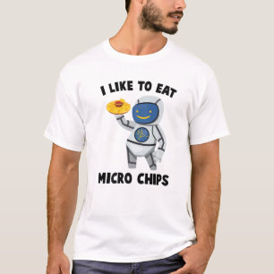 Camiseta Robots - Me Gusta Comer Micro Chips - Nachos - Eng