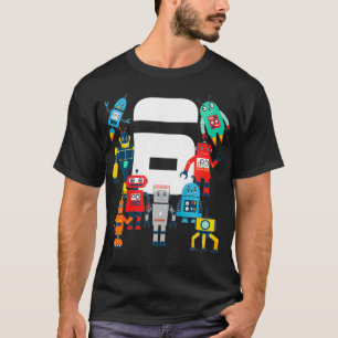 Camiseta Robots para niños Robot de 6 años para el cumpleañ