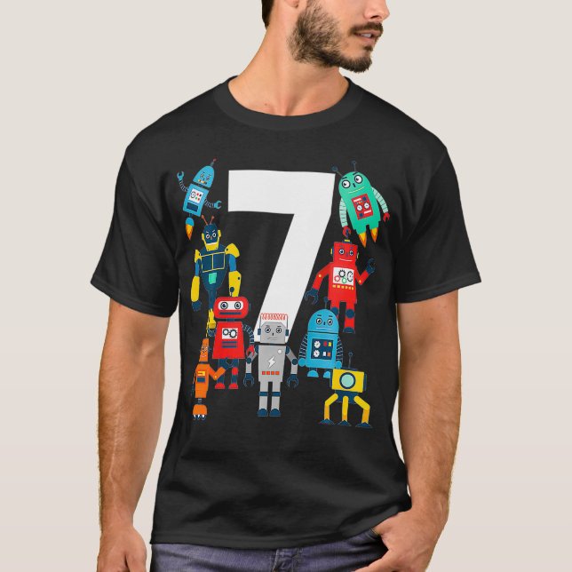 Camiseta Robots para niños Robot de 7 años de edad Robot pa (Anverso)