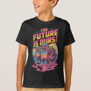 Camiseta Robots retro futuristas El futuro es nuestro diseñ