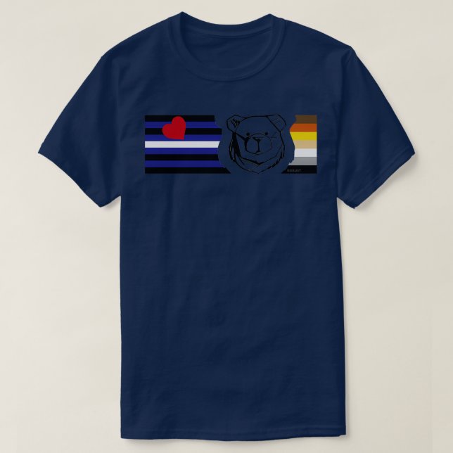 CAMISETA ROBUST BEAR BANDERAS DE CUERO NEGRO (Diseño del anverso)