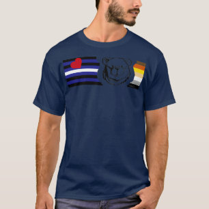 CAMISETA ROBUST BEAR BANDERAS DE CUERO NEGRO