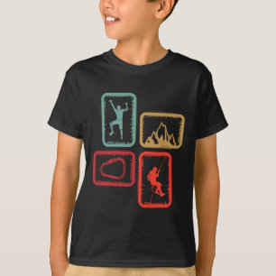 Camiseta Roc Escalada En Montañas Vintage Niños Chicos