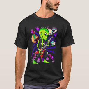 Camiseta Roca Alien Jugando A La Guitarra Eléctrica Ventila