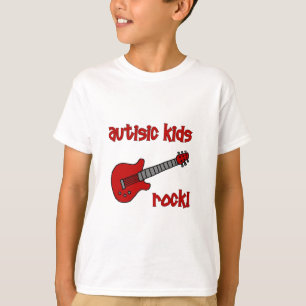 Camiseta Roca autística de los niños con la guitarra