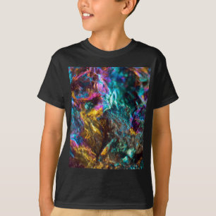 Camiseta Roca cristalina pulida de aceite del arco iris
