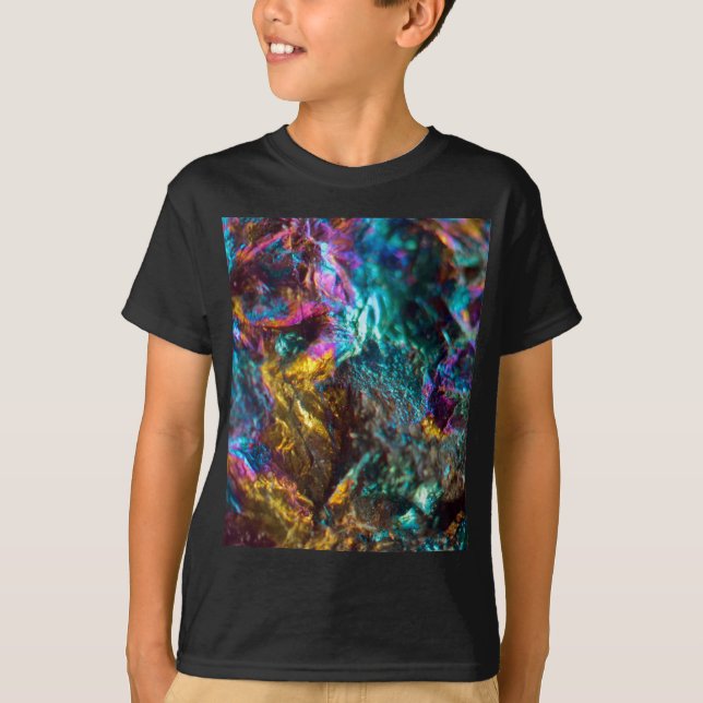 Camiseta Roca cristalina pulida de aceite del arco iris (Anverso)