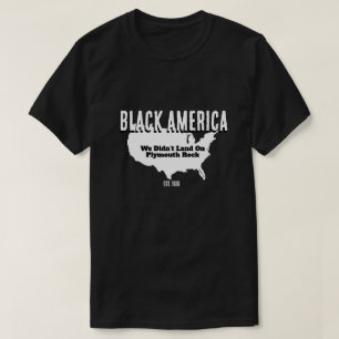 Camiseta Roca de América Negra/Plymouth (doble cara)
