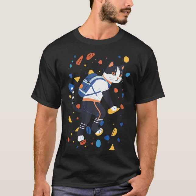 Camiseta Roca de escalada en bloque para gatos divertida y  (Anverso)