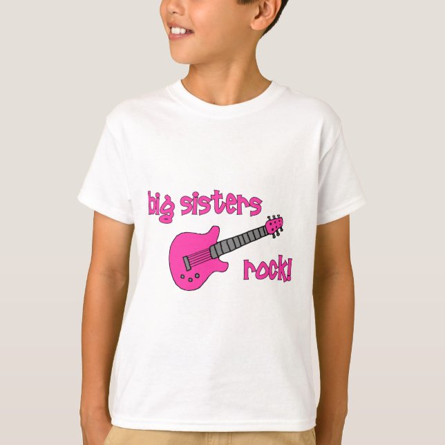 Camiseta ¡Roca de las hermanas grandes! con la guitarra (Anverso)