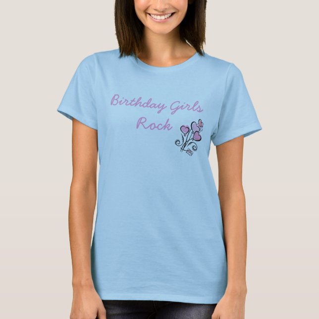 Camiseta Roca de los chicas del cumpleaños (Anverso)