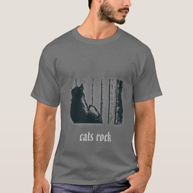 Camiseta roca de los gatos (Anverso)