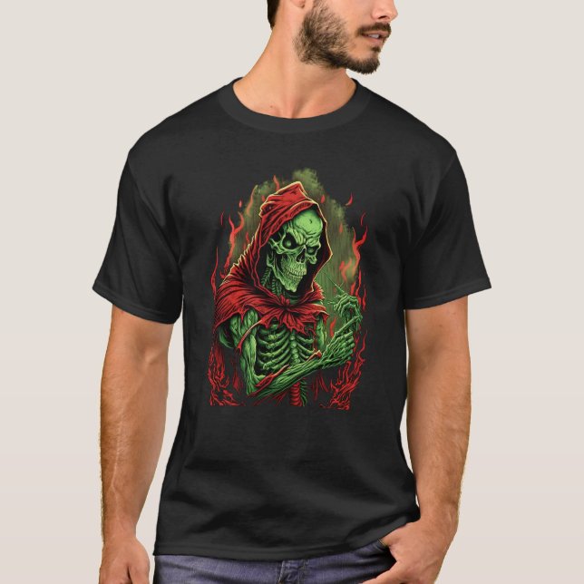 Camiseta Roca de Terror Esqueleto Espeluznante Muerto Innat (Anverso)