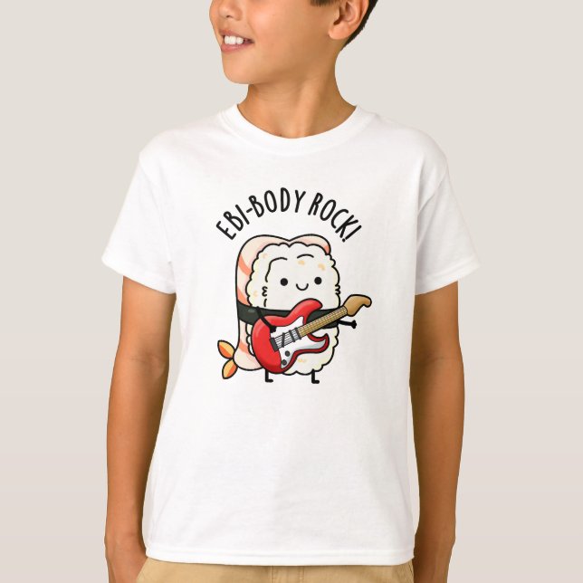 Camiseta Roca divertida de Ebi-body Rock Sushi Pun (Anverso)