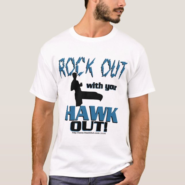 Camiseta Roca hacia fuera con su del halcón COM hacia fuera (Anverso)