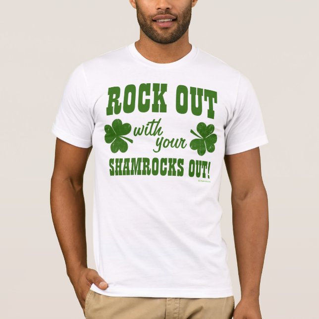 Camiseta ¡Roca hacia fuera con sus tréboles hacia fuera! (Anverso)