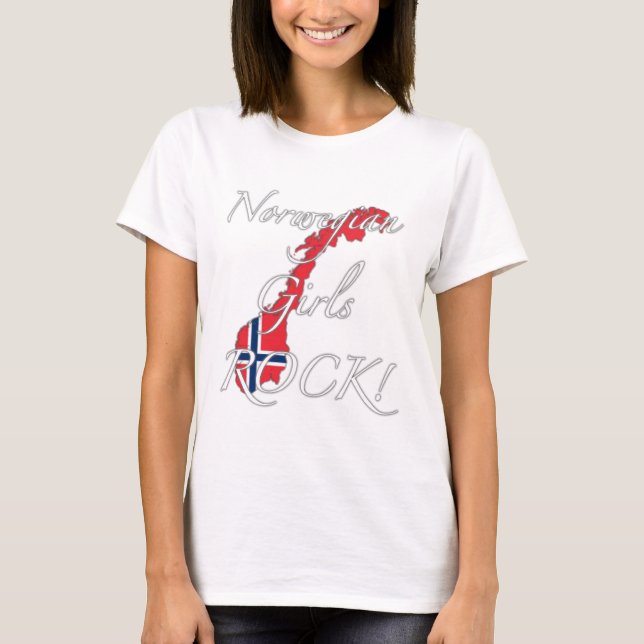 Camiseta ¡Roca noruega de los chicas! (Anverso)