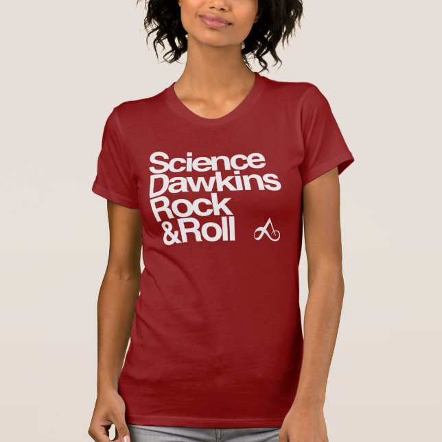 Camiseta Roca y rollo de los dawkins de la ciencia (Anverso)