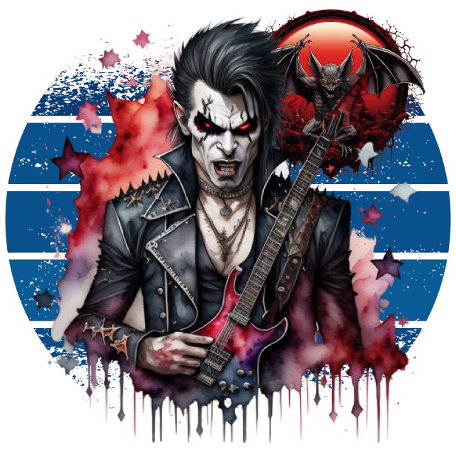Camiseta Rocanrolero Vampiro (Sip in Style, Live Forever.)