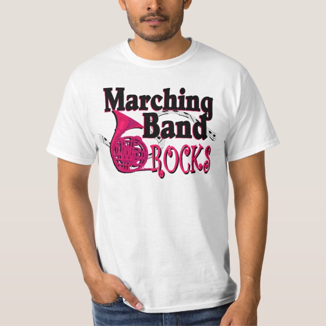 Camiseta Rocas de banda de marcha/ cuerno francés (Anverso)