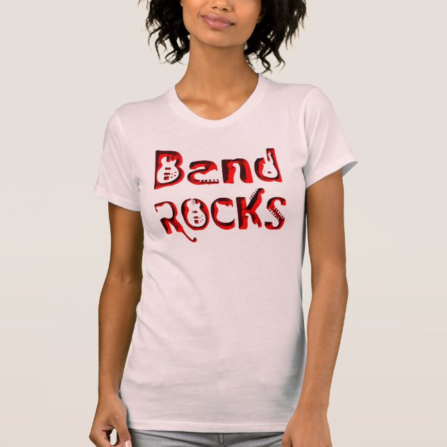 Camiseta Rocas de banda roja en rojo (Anverso)