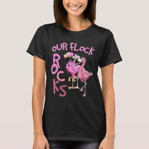 Camiseta Rocas de bandada de flamencos vacaciones familiare