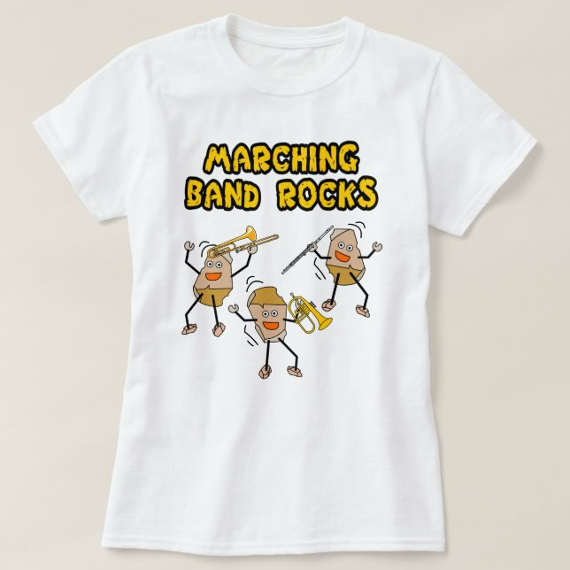 Camiseta Rocas de bandas de marcha (Diseño del anverso)
