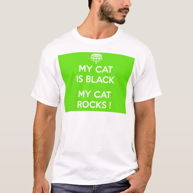 Camiseta Rocas de gato negro (Anverso)