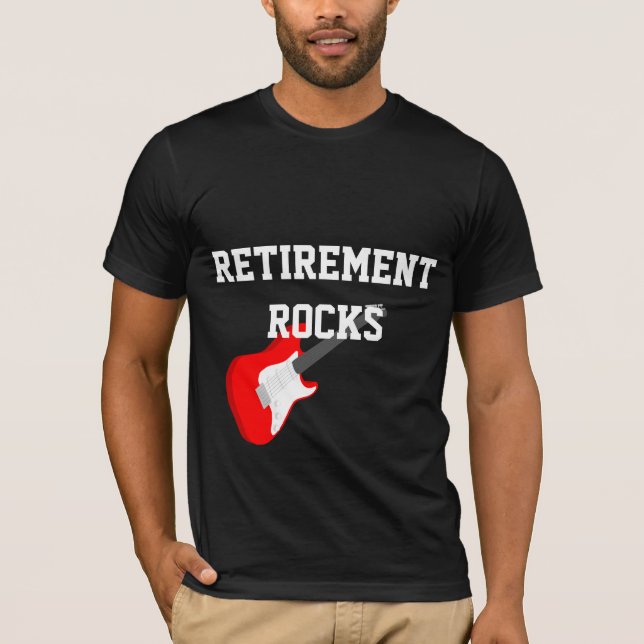 Camiseta Rocas de jubilación, guitarra roja (Anverso)