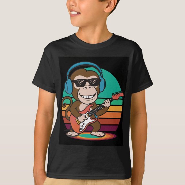 Camiseta rocas de mono juguetón (Anverso)