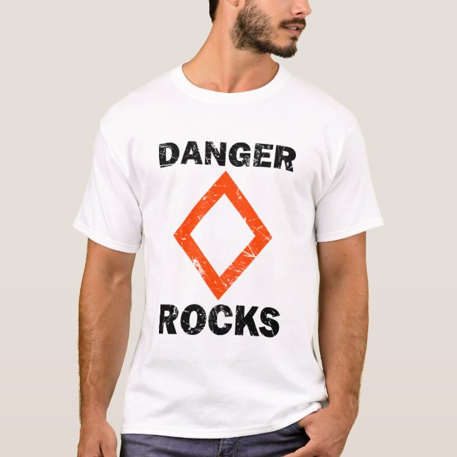 Camiseta ¡ROCAS DE PELIGRO! Estilo ondulado nautico (Anverso)