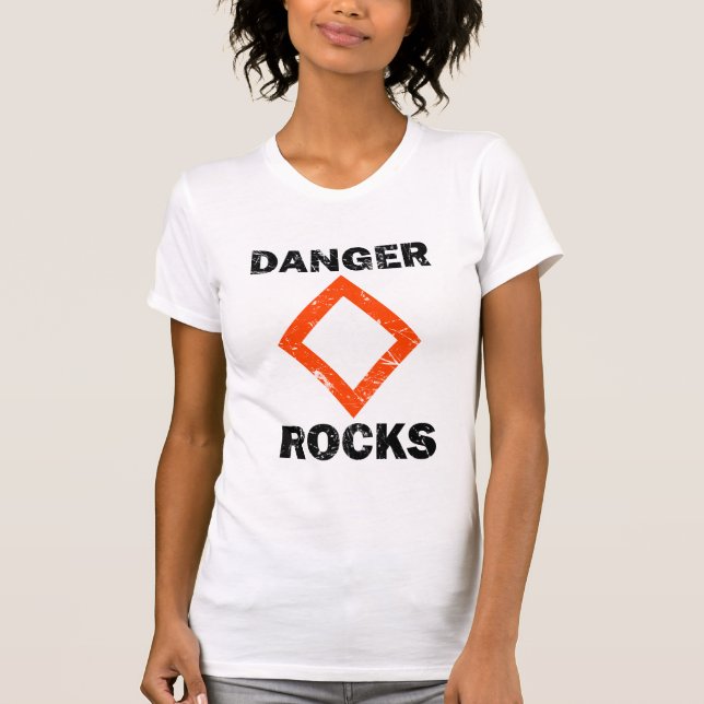 Camiseta ¡ROCAS DE PELIGRO! Estilo ondulado nautico (Anverso)