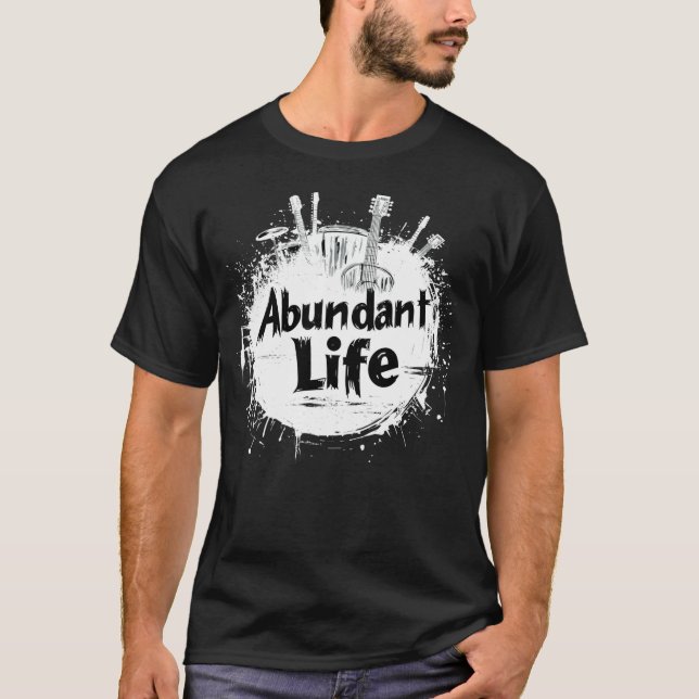 Camiseta Rocas de vida abundantes (frontal y oscuro) (Anverso)