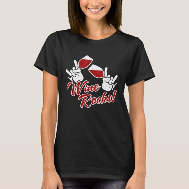 Camiseta Rocas de vino Humor para beber (Anverso)