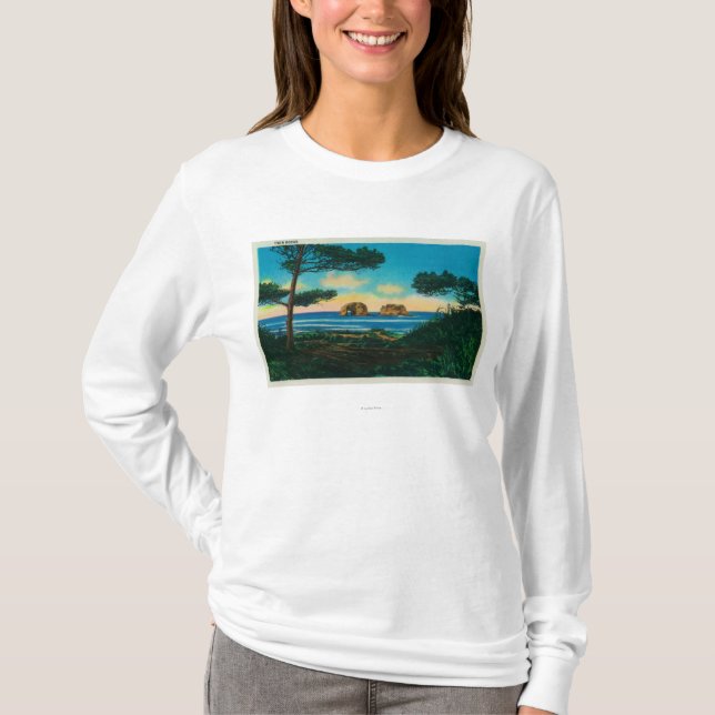 Camiseta Rocas gemelas en Oregon CoastCoast (Anverso)