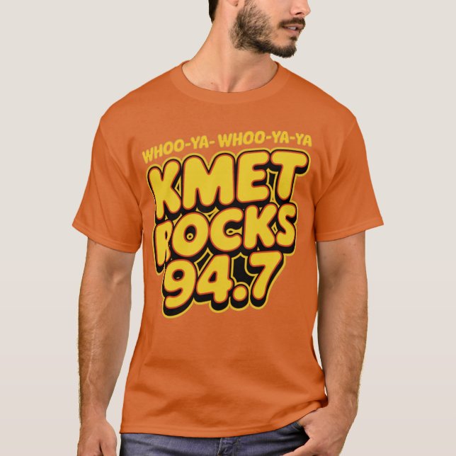 Camiseta Rocas KMET de época 94,7 (Anverso)