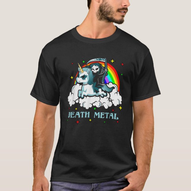 Camiseta Rocas Metalizado de la Muerte De Unicornio Se Van  (Anverso)