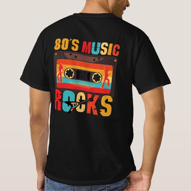 Camiseta Rocas musicales de los años 80 - Molestias retro v (Reverso)