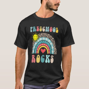 Camiseta Rocas Preescolares Cute Corazón Arcoiris Primer Dí