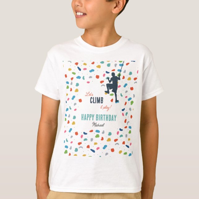 Camiseta Rocas trepando Cute niños Fiesta de cumpleaños (Anverso)