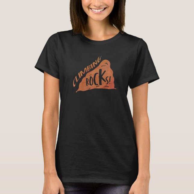Camiseta Rocas trepando escalando peñón rockero Mo (Anverso)