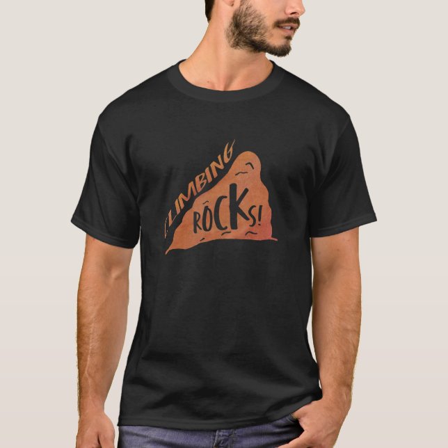 Camiseta Rocas trepando escalando peñón rockero Mo (Anverso)