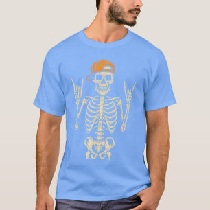 Camiseta Rociero Esquelético Señal de Mano Rock On Punk Roc