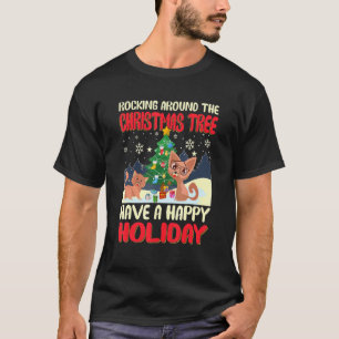 Camiseta Rock Alrededor Del Árbol De Navidad Tienen Una Fes