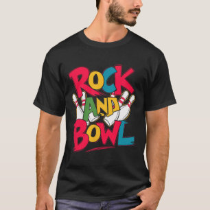 Camiseta Rock And Bowl Hombres Mujeres Jugadores Bolos de D