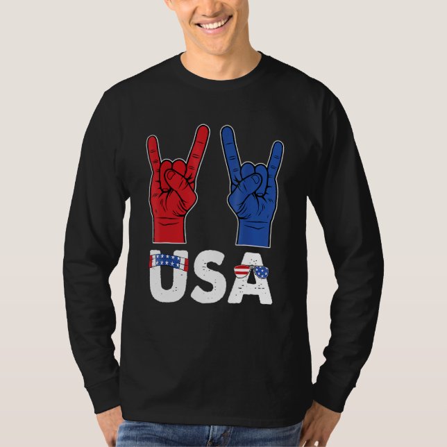 Camiseta Rock And Roll 4 De Julio Guay USA Patriotic Ameri (Anverso)