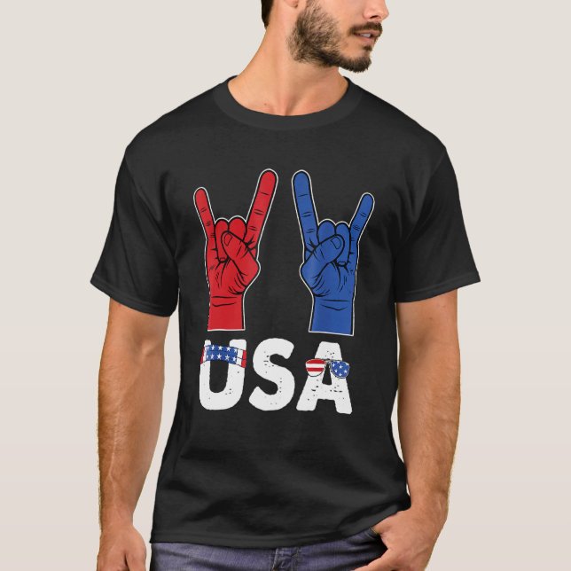 Camiseta Rock And Roll 4 De Julio Guay USA Patriotic Ameri (Anverso)