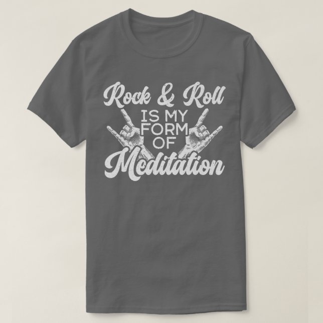 Camiseta Rock And Roll Es Para Mi Guitarista De Meditación  (Diseño del anverso)