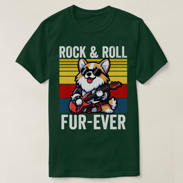 Camiseta Rock and Roll Fur Ever (Diseño del anverso)