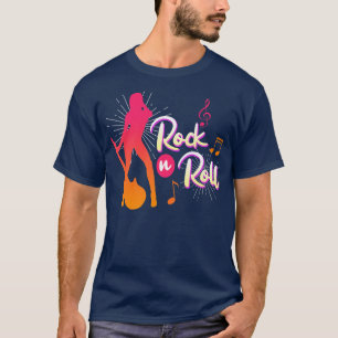 Camiseta Rock and Roll Girl Women EGuitar Guitarist Rock mu